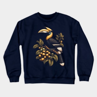 The Great Hornbill on Fig Tree, Vintage Crewneck Sweatshirt